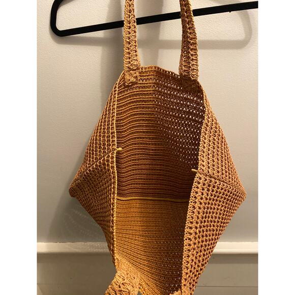 Burberry Weave Natural Paper Straw Tote Shoulder Summer Beach Bag- Extra Large - Picture 4 of 5